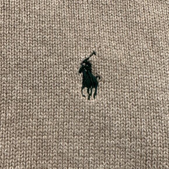 Polo Ralph Lauren Mens XXL Oatmeal Long Sleeve Cotton Quarter Zip Sweater - Picture 9 of 9